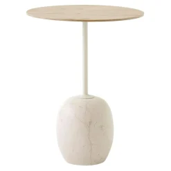 Lato LN8 Bord 40 cm, Lackerad Ek / Crema Diva Marble