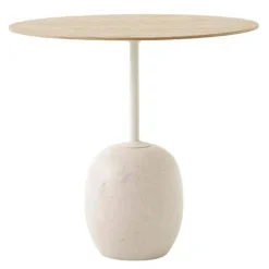 Lato LN9 Bord Oval, Lackerad Ek / Crema Diva Marble