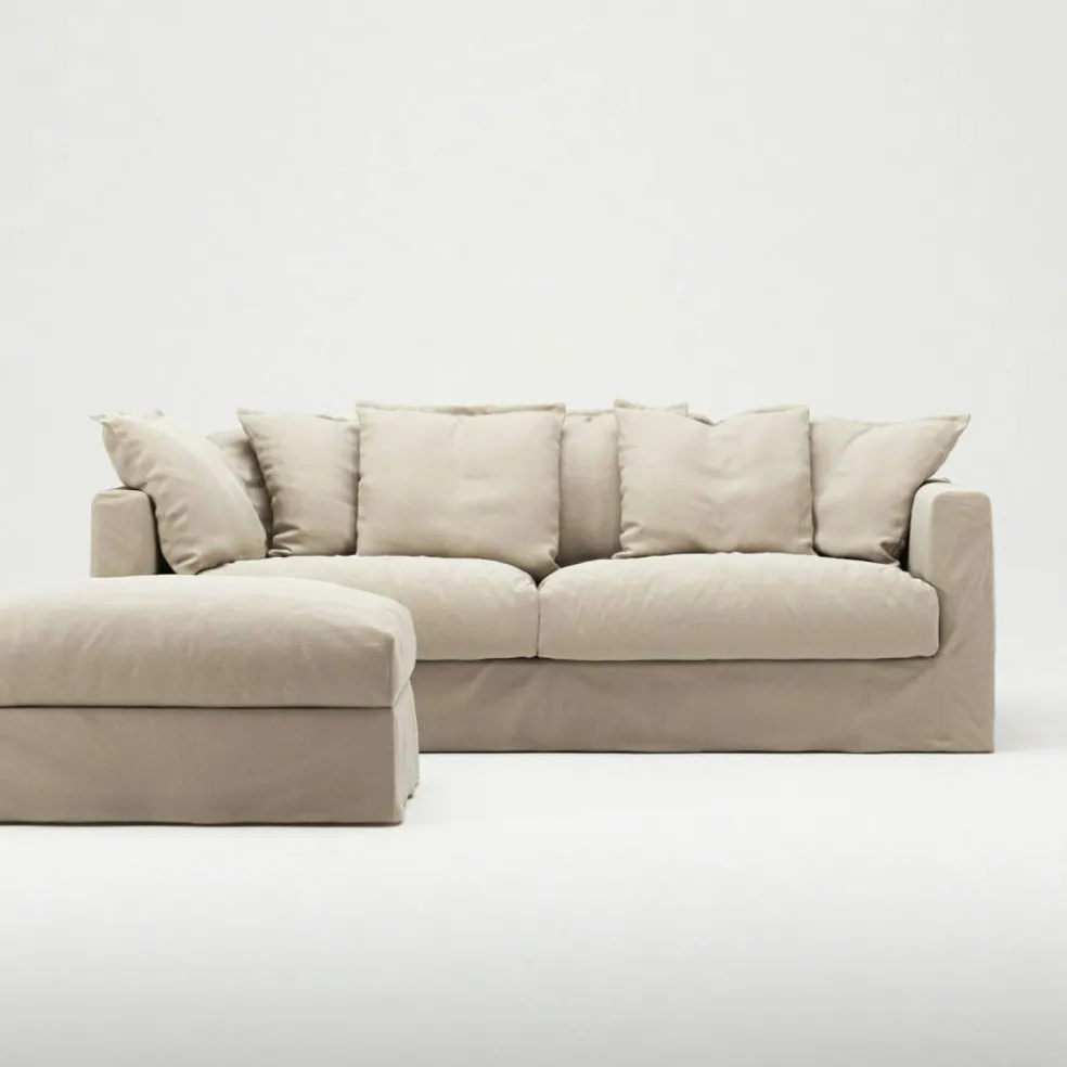 Le Grand Air Fotpall Bomull, Beige