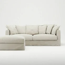 Le Grand Air Fotpall Linne, Creamy White