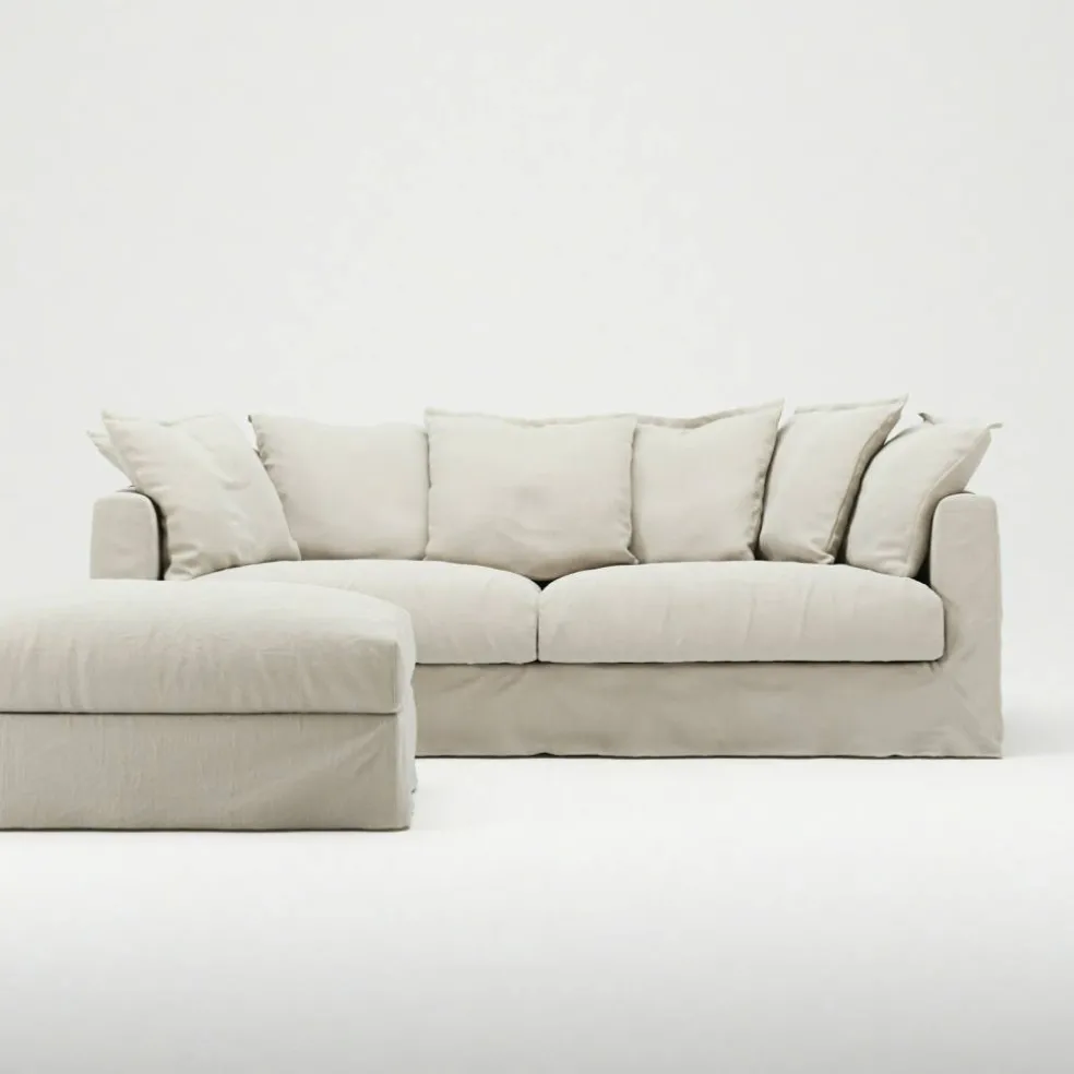 Le Grand Air Fotpall Linne, Creamy White