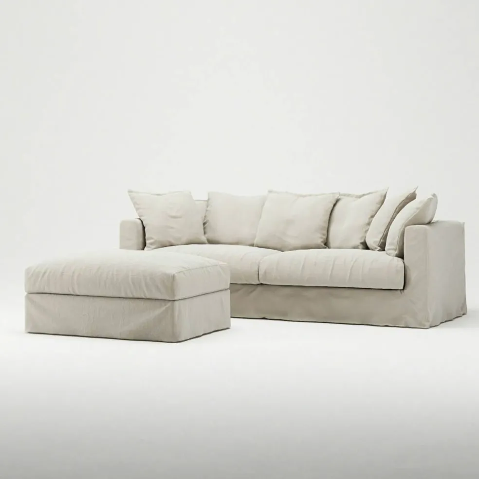 Le Grand Air Fotpall Linne, Creamy White