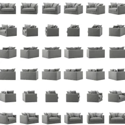 Le Grand Air Love Seat Bomull, Ljusgrå