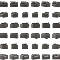 Le Grand Air Love Seat Bomull, Grå