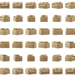 Le Grand Air Love Seat Linne, Desert Sand