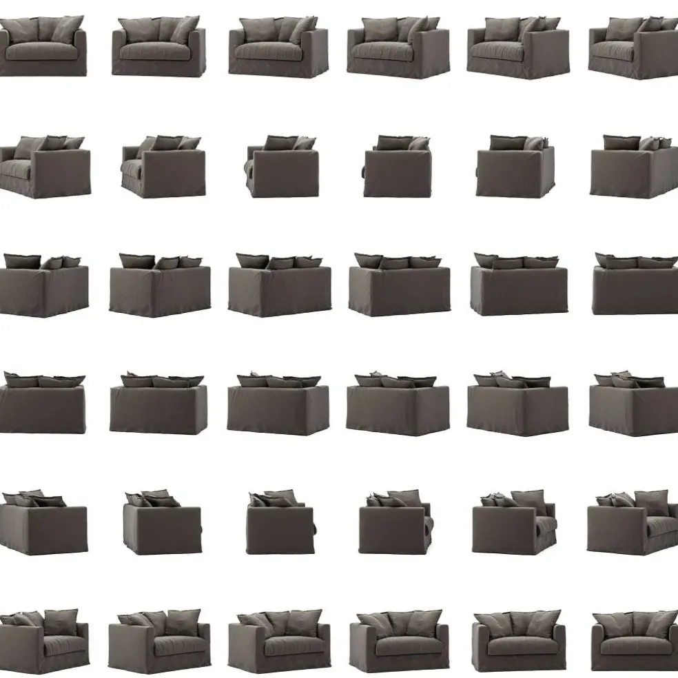 Le Grand Air Love Seat Linne, Smokey Granite