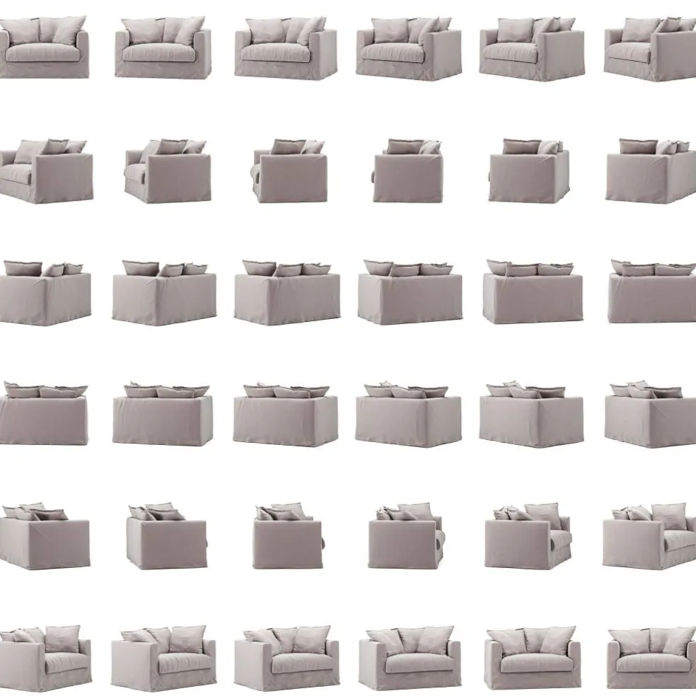 Le Grand Air Love Seat Linne, Misty Grey