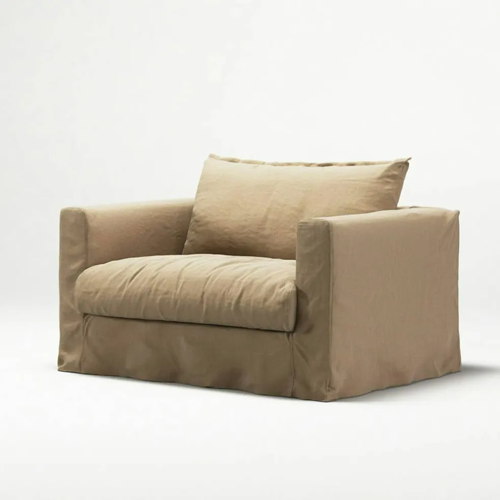 Le Grand Air Nou Love Seat Linne, Desert Sand