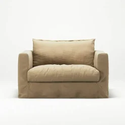 Le Grand Air Nou Love Seat Linne, Desert Sand