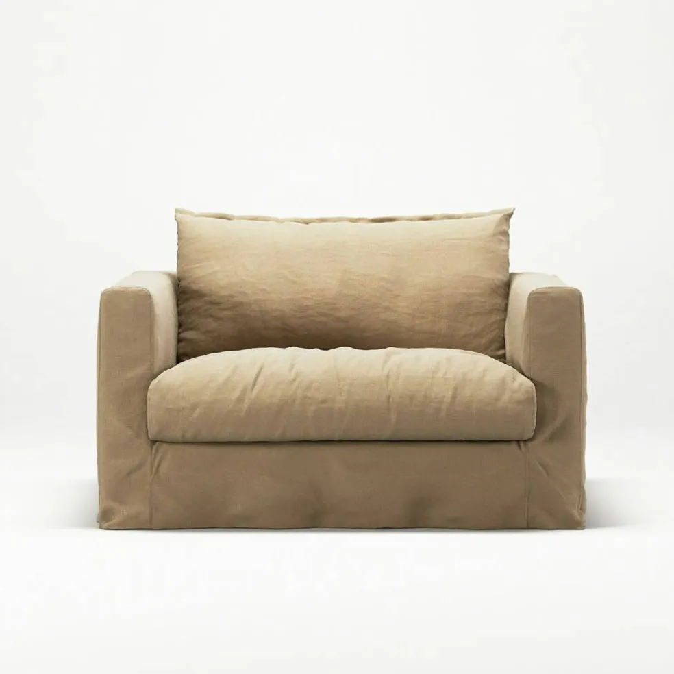 Le Grand Air Nou Love Seat Linne, Desert Sand