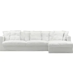 Le Grand Air 3-Sitssoffa Bomull Divan Höger, Vit