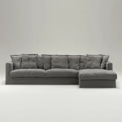 Le Grand Air 3-Sitssoffa Bomull Divan Höger, Grå
