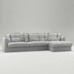 Le Grand Air 3-Sitssoffa Bomull Divan Höger, Ljusgrå
