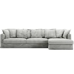 Le Grand Air 3-Sitssoffa Linne Divan Höger, Ash Stripe