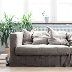 Le Grand Air 3-Sitssoffa Linne Divan Höger, Smokey Granite