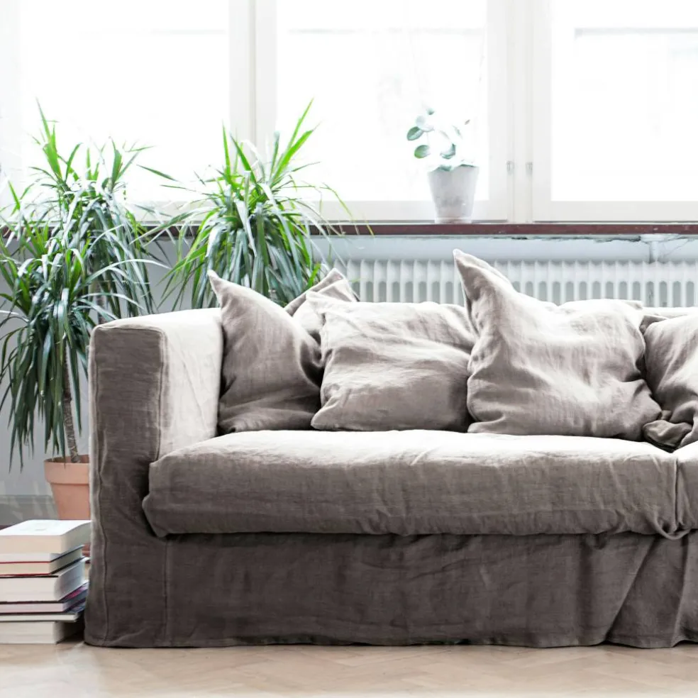 Le Grand Air 3-Sitssoffa Linne Divan Höger, Smokey Granite
