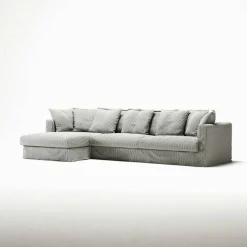 Le Grand Air 3-Sitssoffa Linne Divan Vänster, Ash Stripe