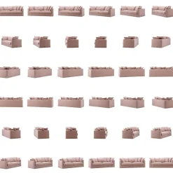 Le Grand Air 3-Sitssoffa Linne, Tender Blush