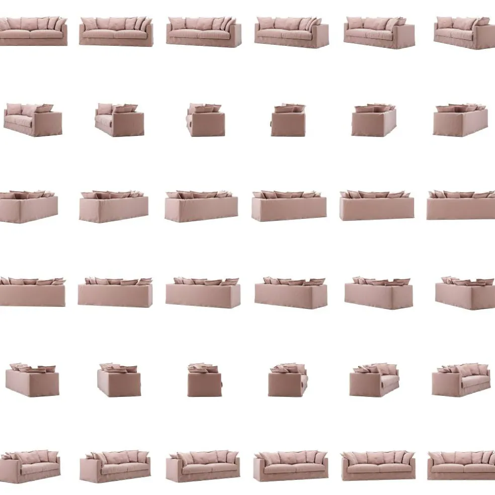 Le Grand Air 3-Sitssoffa Linne, Tender Blush