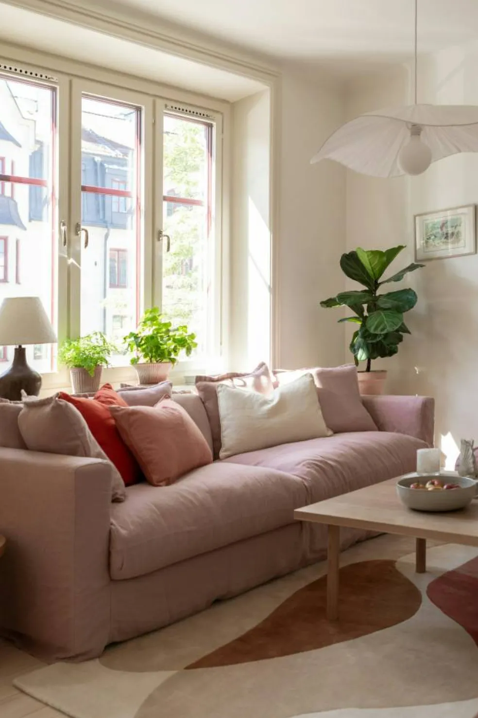 Le Grand Air 3-Sitssoffa Linne, Tender Blush