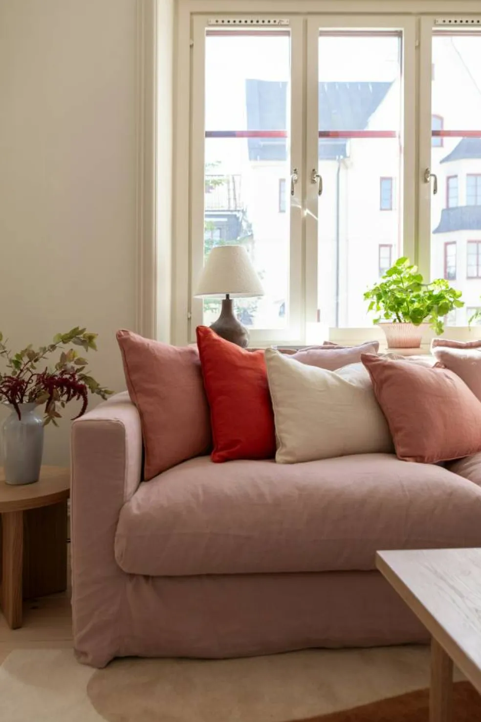 Le Grand Air 3-Sitssoffa Linne, Tender Blush