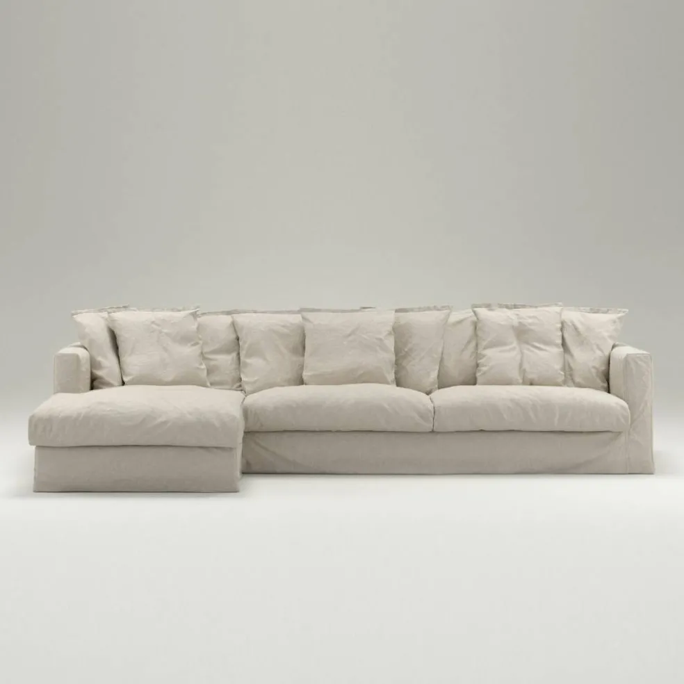 Le Grand Air 3-Sitssoffa Linne Divan Vänster, Natural Blonde