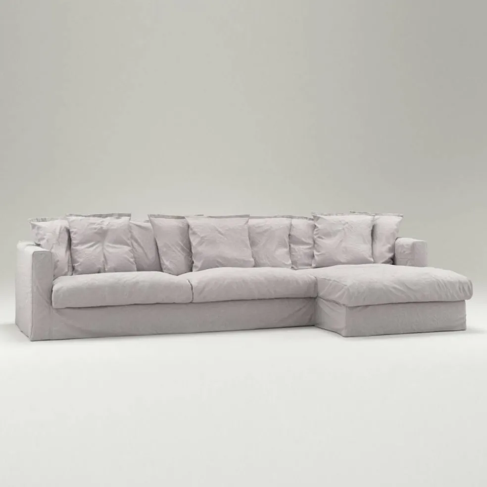 Le Grand Air 3-Sitssoffa Linne Divan Höger, Misty Grey