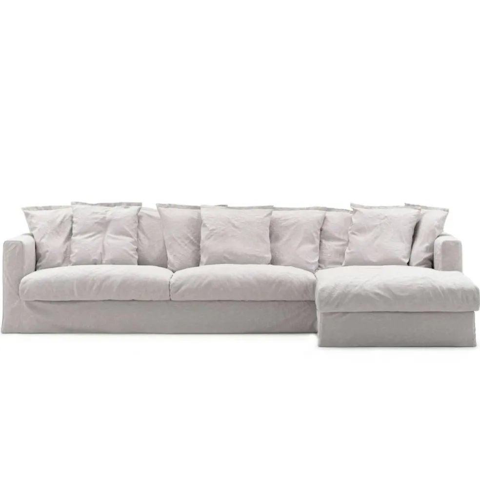 Le Grand Air 3-Sitssoffa Linne Divan Höger, Misty Grey