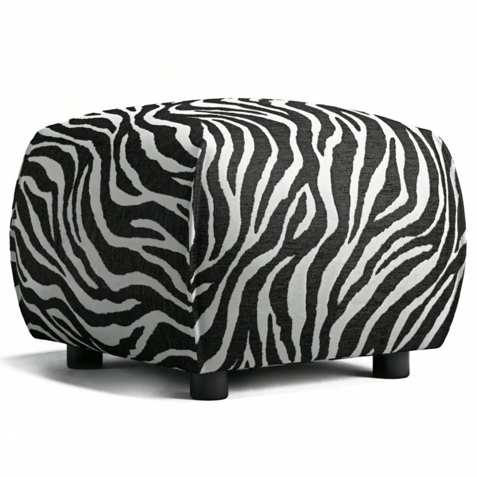 Le Petite Sittpuff Zebra, Svart / Vit