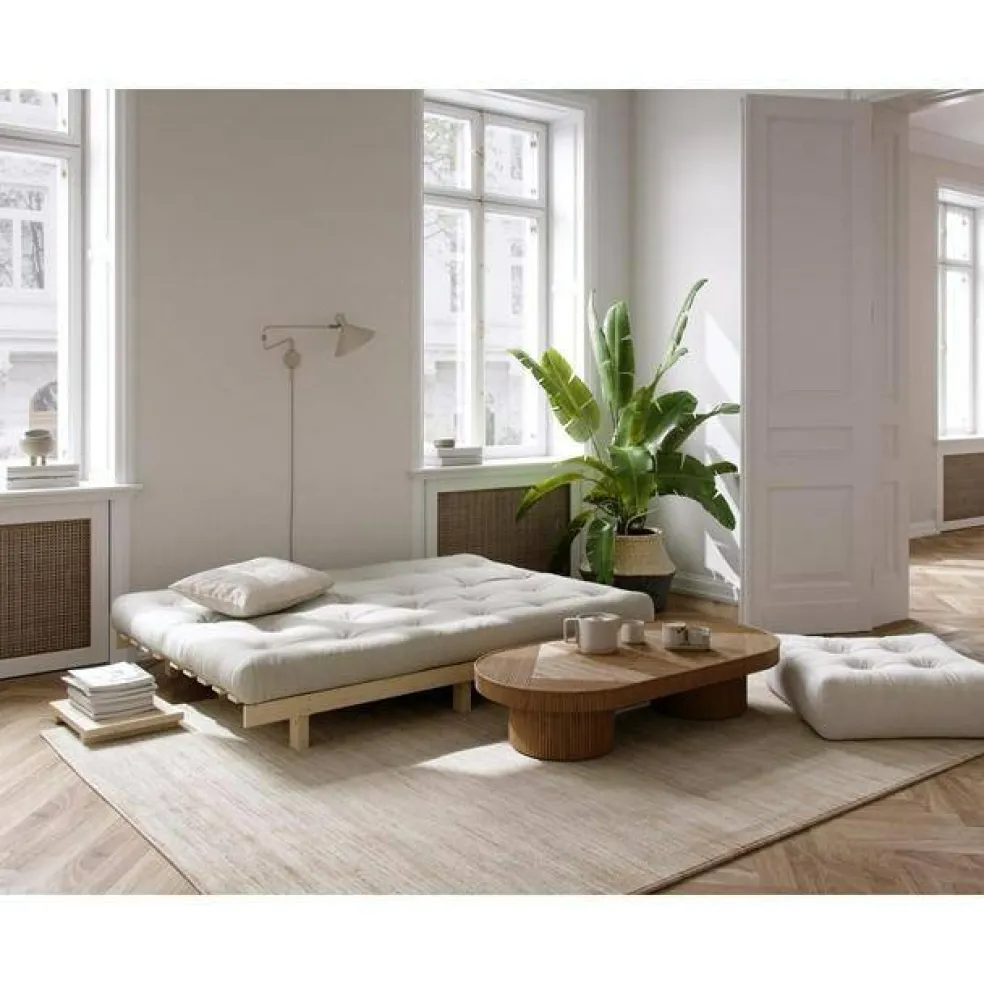 Lean Bäddsoffa Med 5-Lagers Madrass 130x190 Natur/Raw