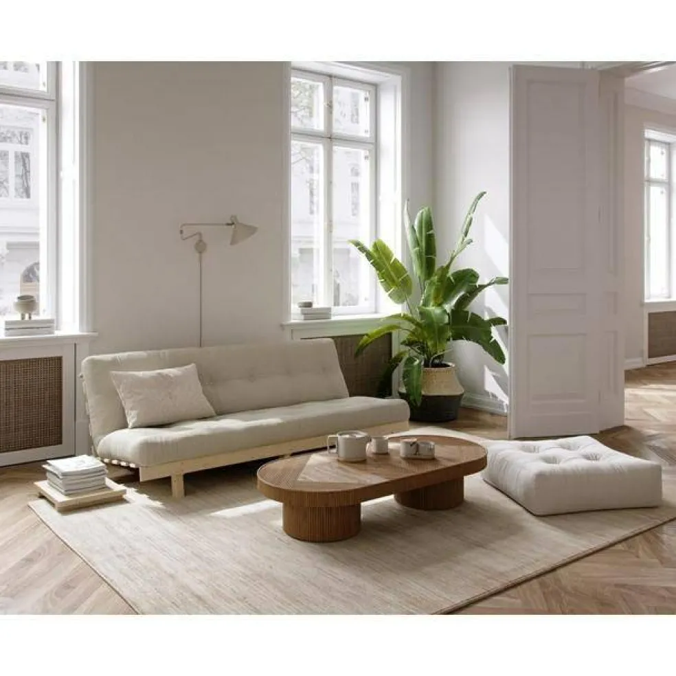 Lean Bäddsoffa Med 5-Lagers Madrass 130x190 Natur/Raw