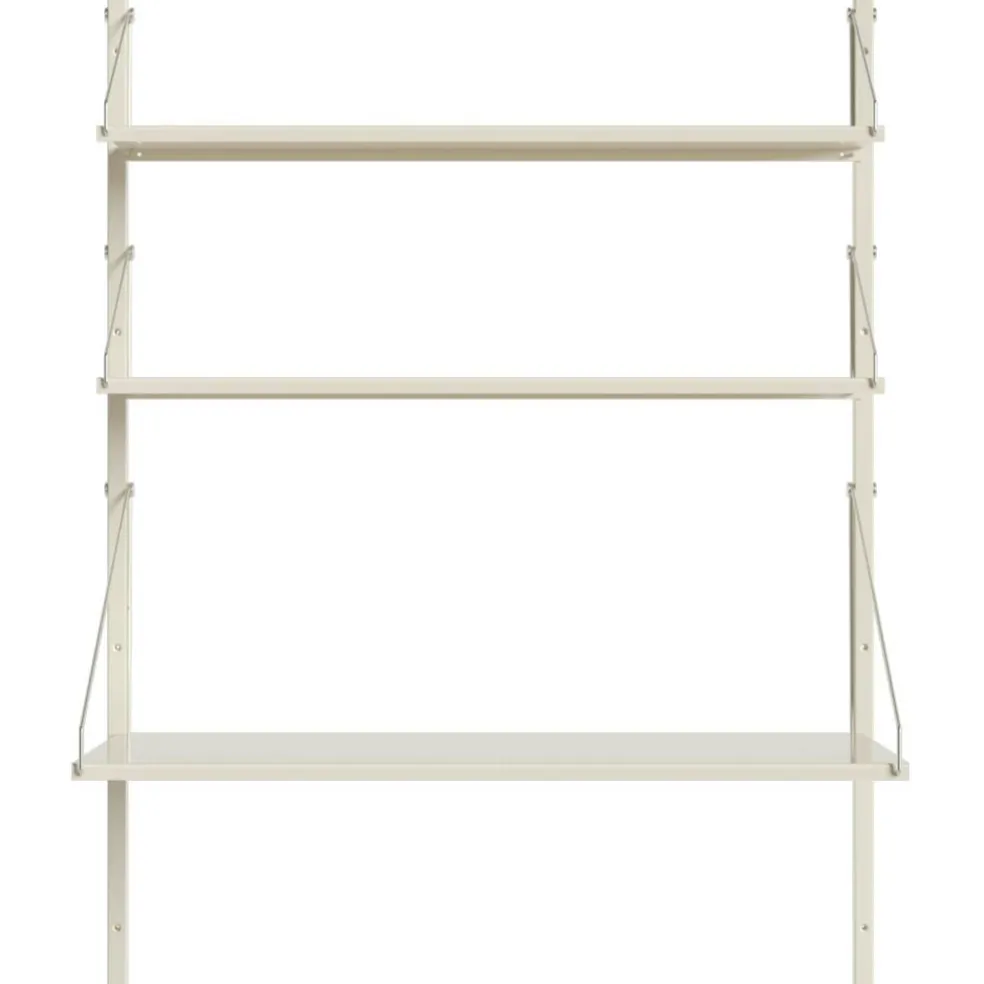 Library Hylla Med Skrivbord 80x185 cm, Varmvit
