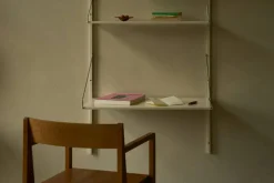 Library Hylla Med Skrivbord 80x185 cm, Varmvit