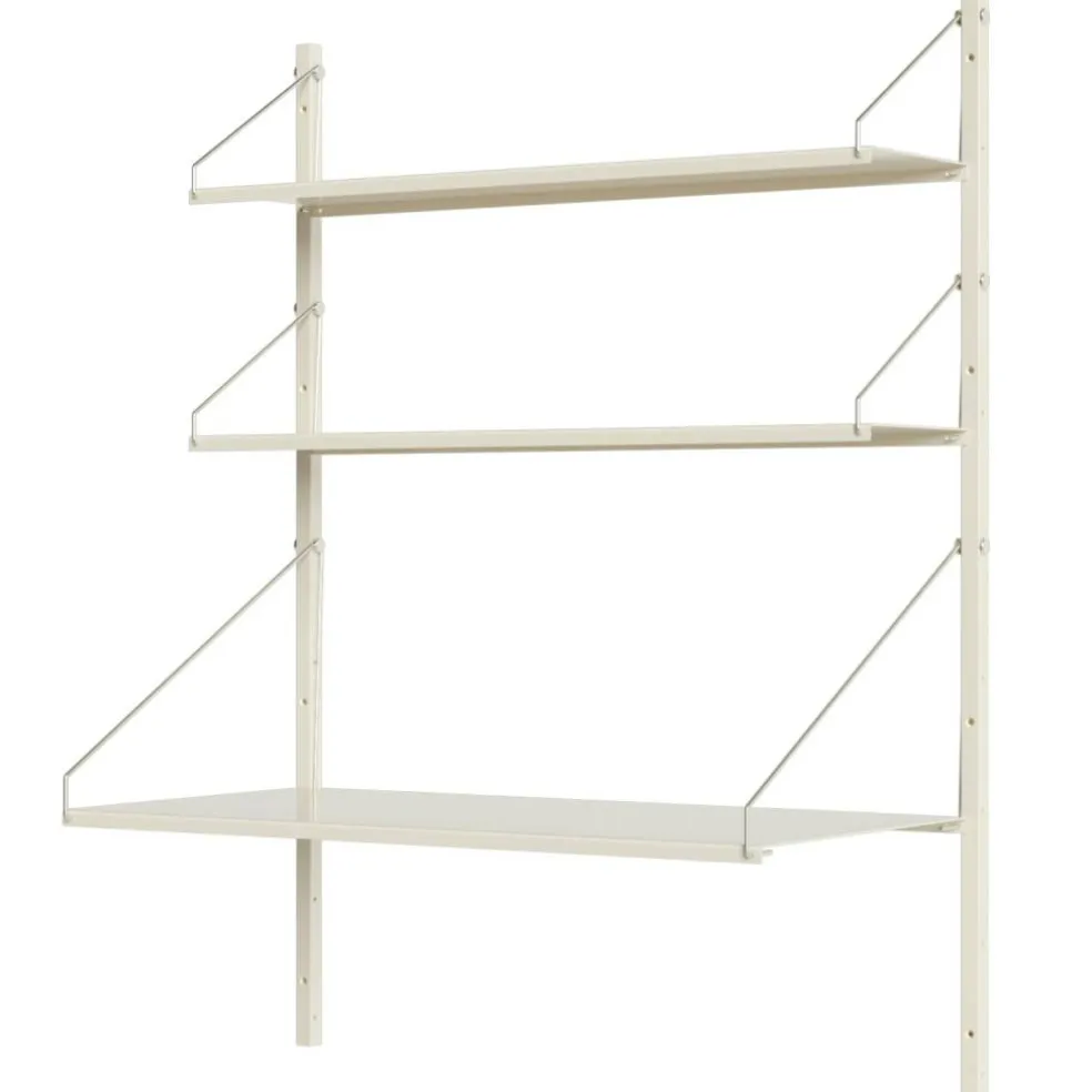 Library Hylla Med Skrivbord 80x108 cm, Varmvit