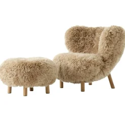 Little Petra VB1 Loungestol Set, Fårskinn Honey / Oljad Ek