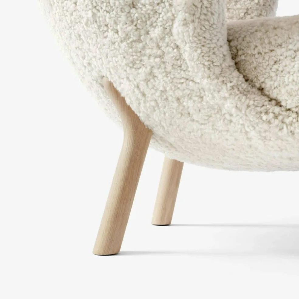 Little Petra VB1 Loungestol Set, Fårskinn Moonlight / Oljad Ek