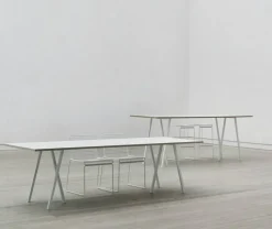 Loop Stand Bord 250 cm, Laminat / Vit