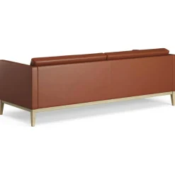 Madison 3-Sitssoffa Med Knappar, Elmo Leather Soft Brun