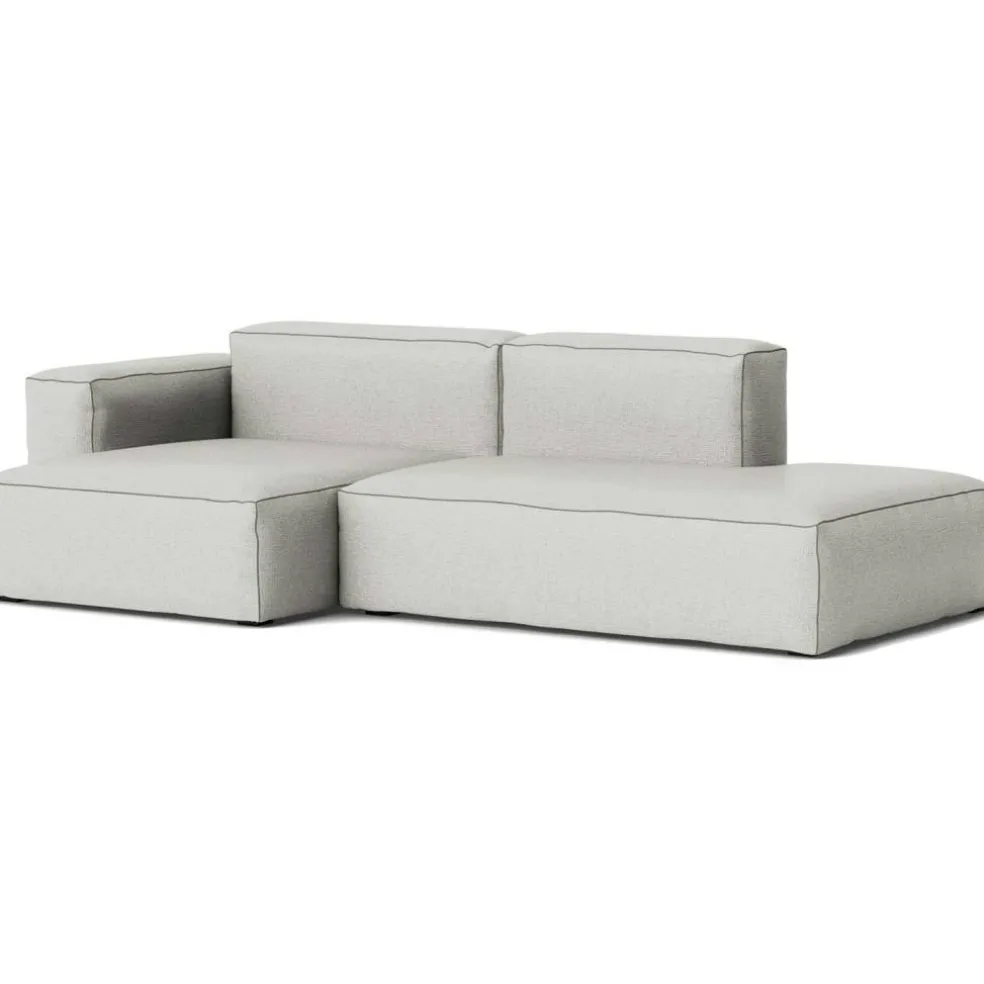 Mags Soft Low 2,5-sitssoffa Comb. 3 Vänster Divan, Roden 04 / Mörkgrå Söm