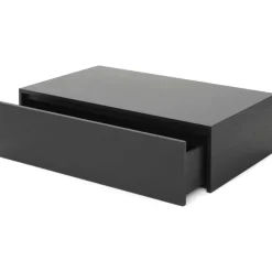 Mass Soffbord Hög Med Låda, Svart Ek