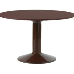 Midst Matbord Ø160 cm, Linoleum / Mörkröd