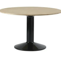 Midst Matbord Ø120 cm, Oljad Ek / Svart
