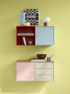 Mini 1007 Hylla Med Tre Lådor, Rosehip