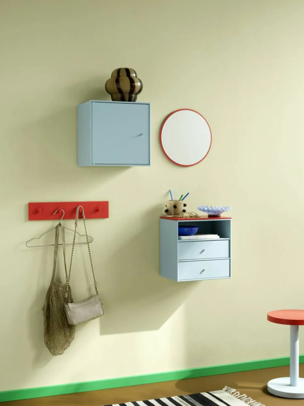 Mini 1006 Hylla Med Två Lådor, Flint
