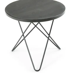 Mini O Table Sidobord Ø40 cm, Svart/Rustik skiffer