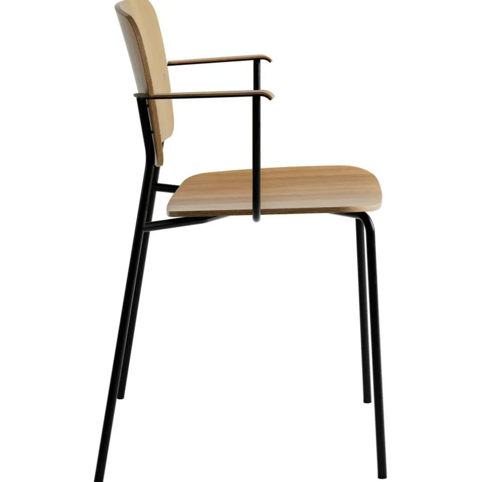 Mono Karmstol, Svart Metallram, Lackad Ek