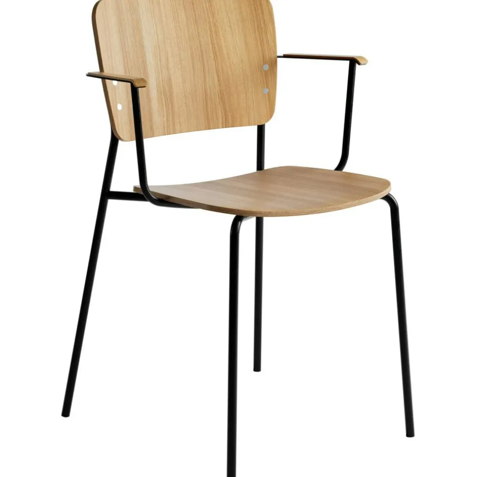Mono Karmstol, Svart Metallram, Lackad Ek