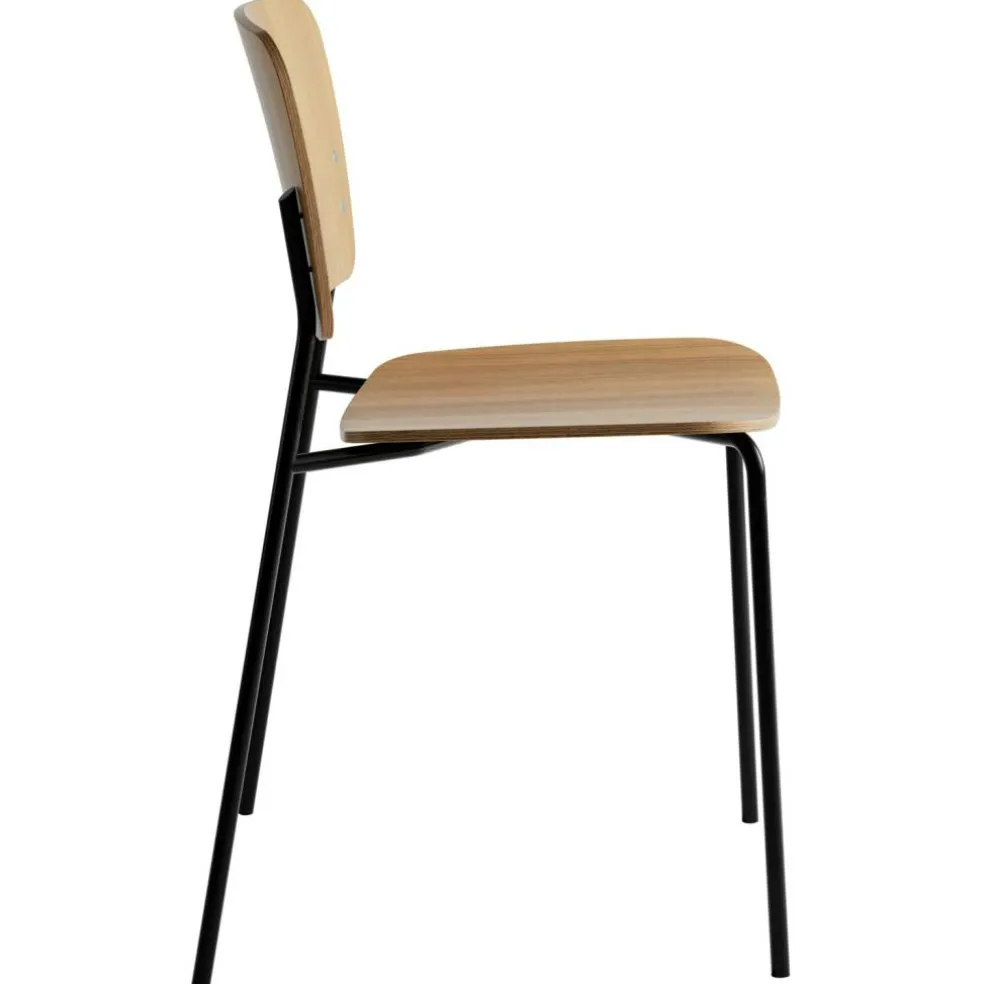 Mono Stol, Svart Metallram, Lackad Ek