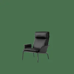 Muno LN17 Fåtölj Med Armstöd & Hög Rygg Varm Svart/Noble Leather Black