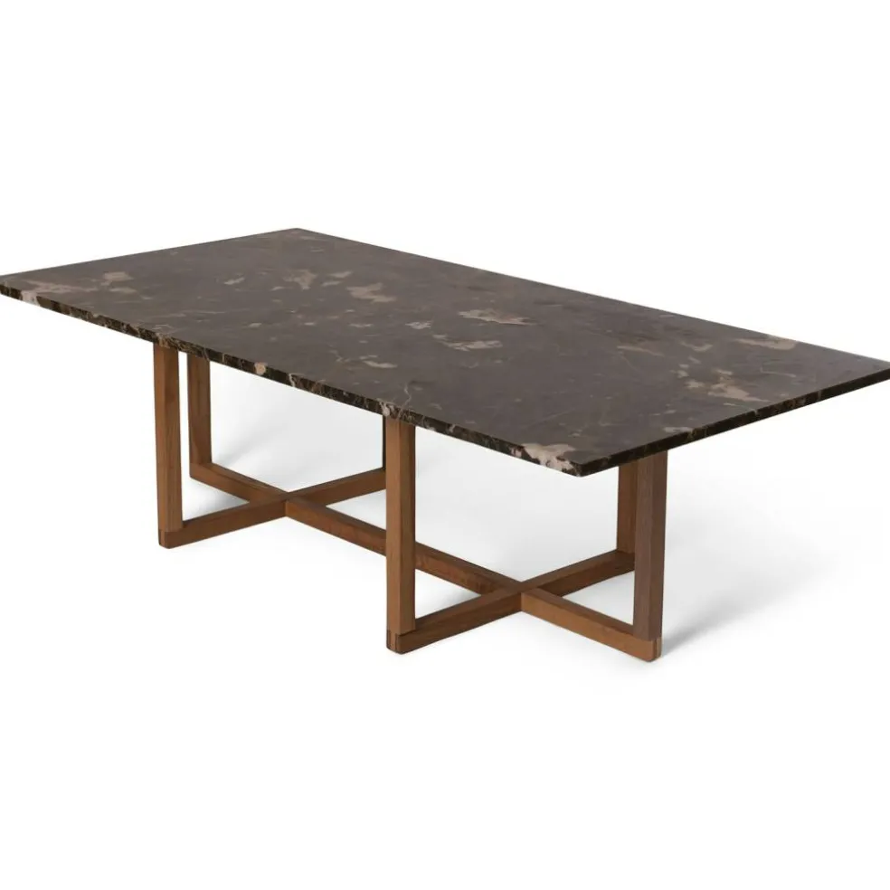 Ninety Large Soffbord 140x70x40 cm, Smoked Oak/Brown Emperador
